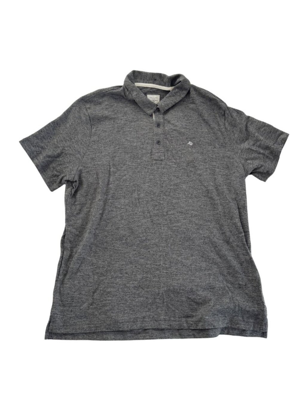 rag & bone New York Standard Issue Charcoal Gray Knit Polo Shirt XL